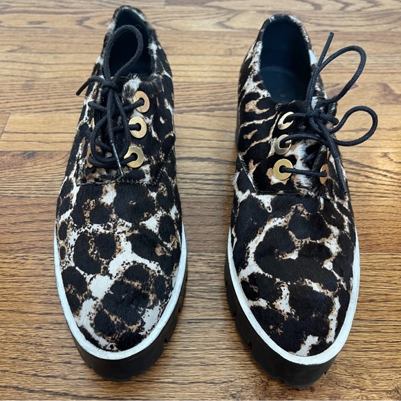 Sandro Leopard Print Chunky Platform Loafers - Picture 4 of 11